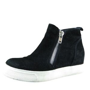 Steve Madden Wedgie Women Bootie Boots‎ Black Suede Zip Size 7 Medium